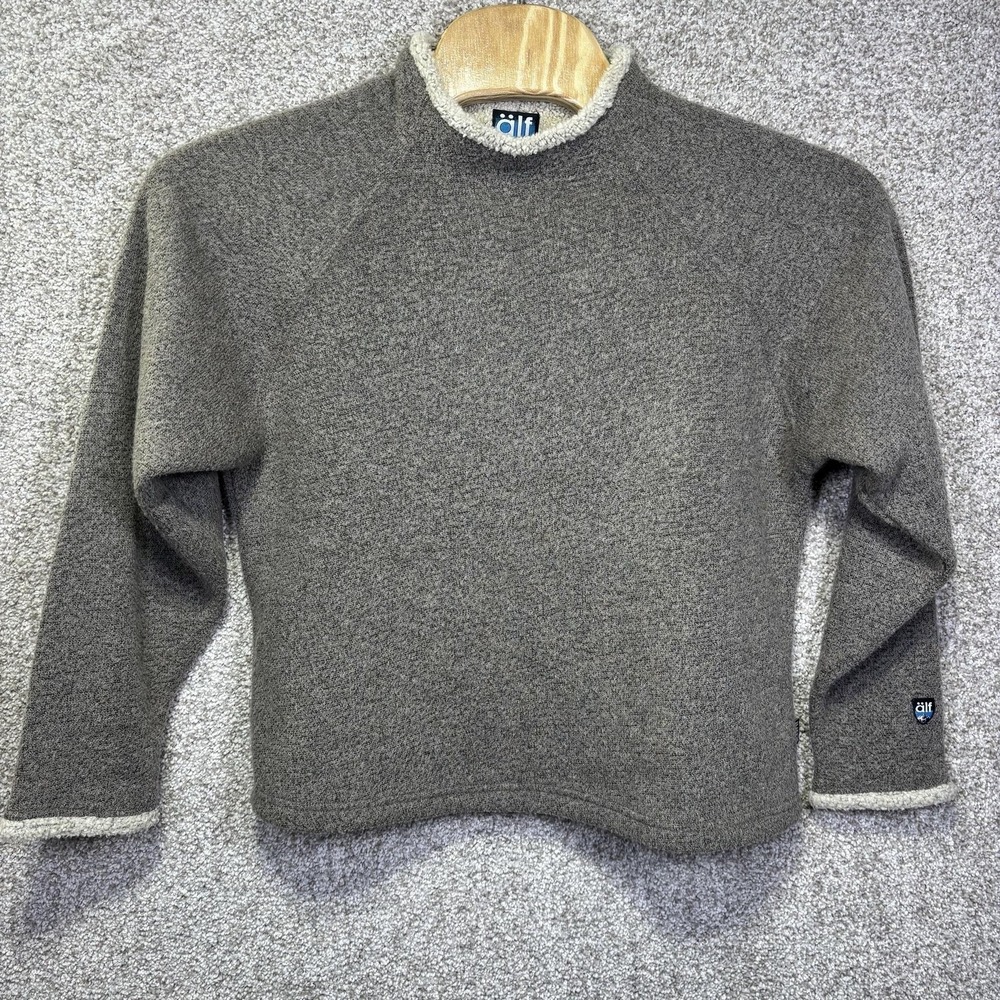 Kuhl ALF Sweater Mens Large Gray Sweater Fleece Mock Neck Pullover Canada Warm
